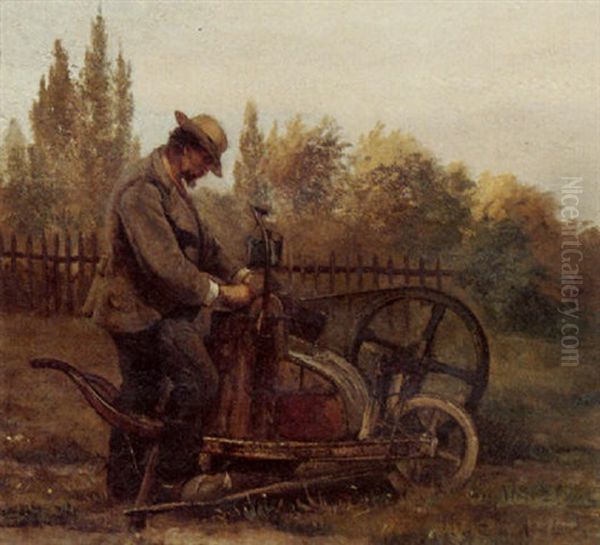 The Scissors-grinder Oil Painting by Niels Anker Lund