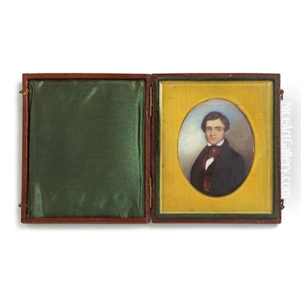 Miniature Portrait Of A Young Gentleman Of New York Oil Painting by Theodore Lund