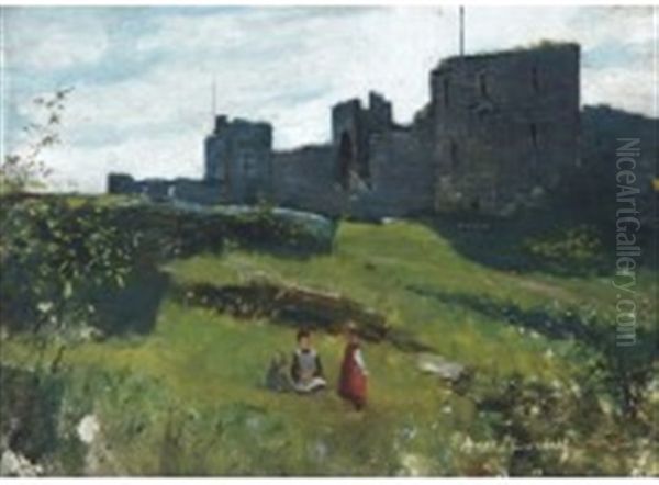 By The Walls Of Visby Oil Painting by Amelie Lundahl