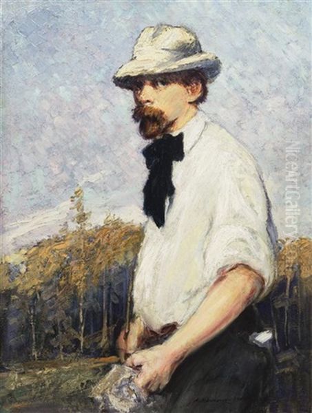 Self-portrait Oil Painting by August Frederick Lundberg