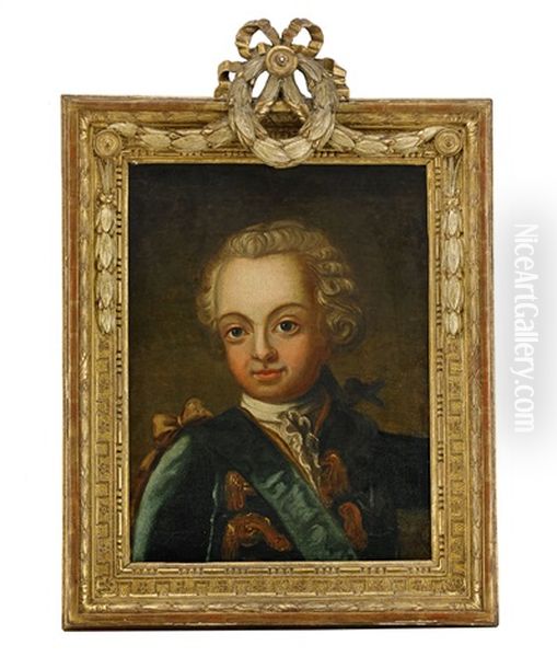 Portratt Av Gustav Iii Av Sverige Som Kronprins - Brostbild Oil Painting by Gustaf Lundberg