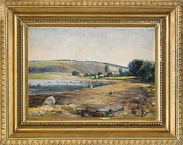 Insjolandskap Oil Painting by Robert Karl Lundberg