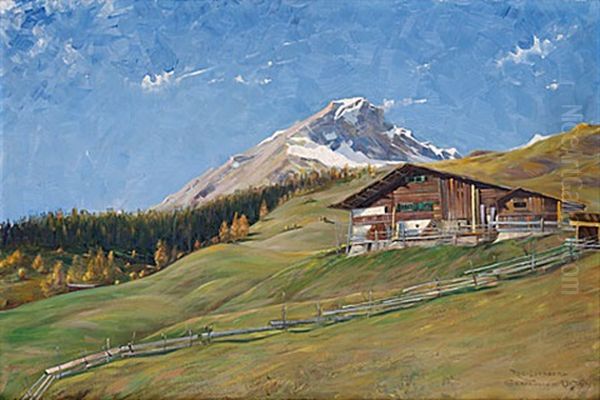 Motiv Fran Gravbunden Oil Painting by Robert Karl Lundberg