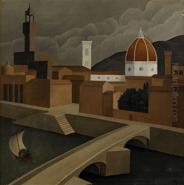 Firenze And The Cattedrale Di Santa Maria Del Fiore Oil Painting by Sture Lundberg