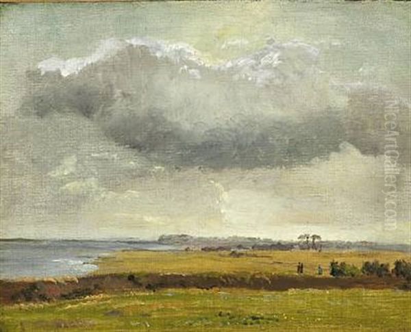 Engene Ved Arresoen. Landskabsstudie Oil Painting by Johan Thomas Lundbye