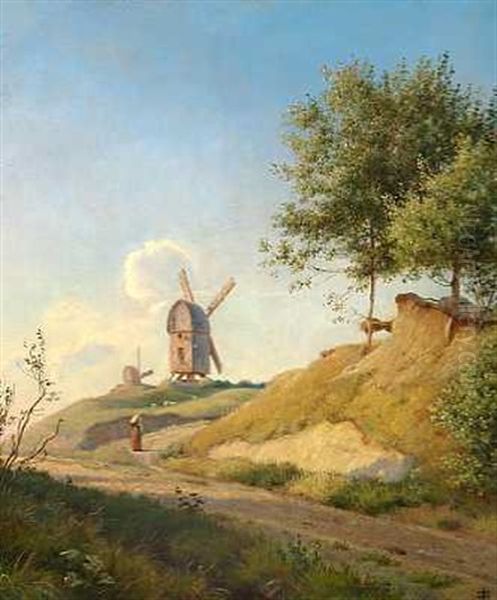 Mollebakken Kallundborg Oil Painting by Johan Thomas Lundbye