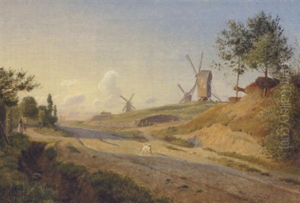 Mollebakken Ved Kallundborg Oil Painting by Johan Thomas Lundbye