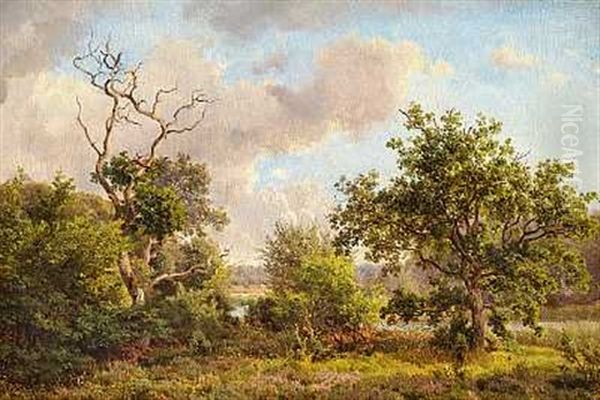 En Sommerdag Ved Bollemosen Oil Painting by Anders Christian Lunde