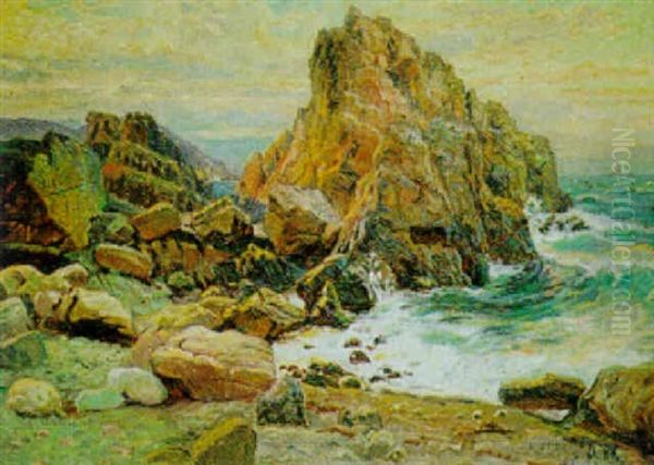 Klippor Ved Kullen Oil Painting by Justus Lundegard