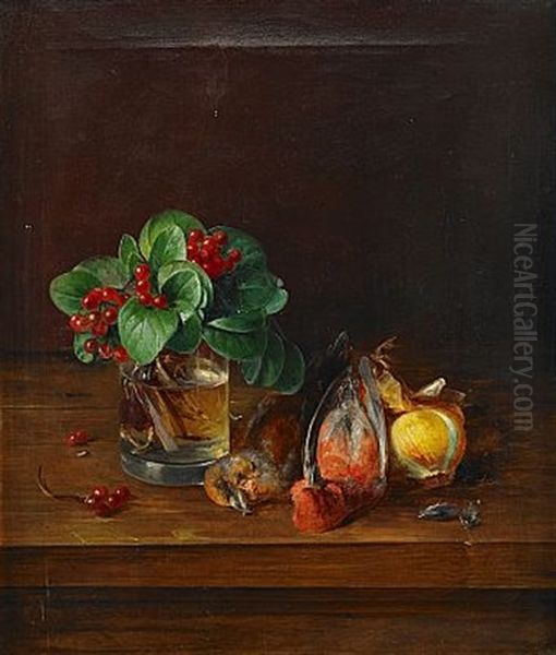 Nature Morte Med Faglar Och Bar Oil Painting by Theodor Lundh