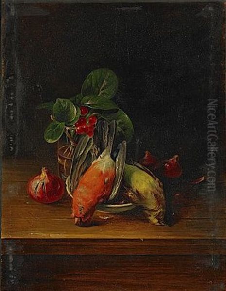 Nature Morte Med Faglar Oil Painting by Theodor Lundh