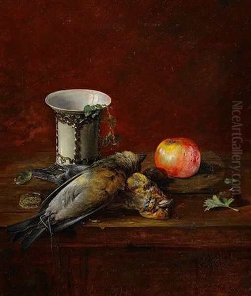 Nature Morte Med Faglar Oil Painting by Theodor Lundh