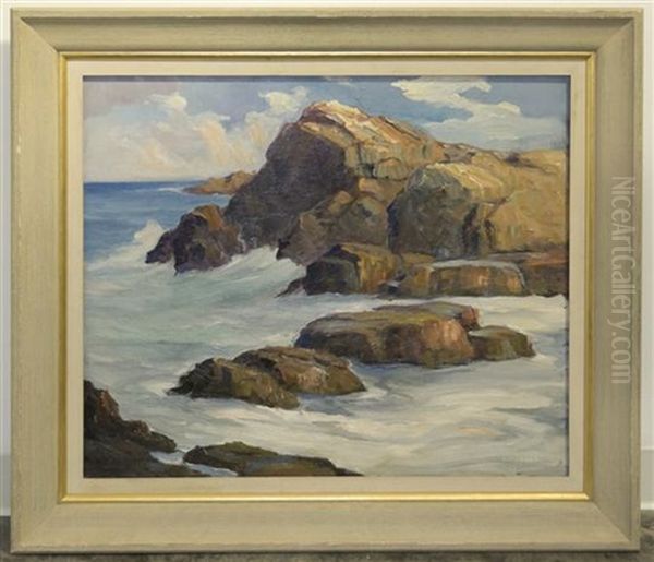 Gentle Surf Oil Painting by Leon Lundmark