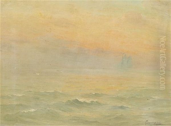 Fog At Sea Oil Painting by Leon Lundmark