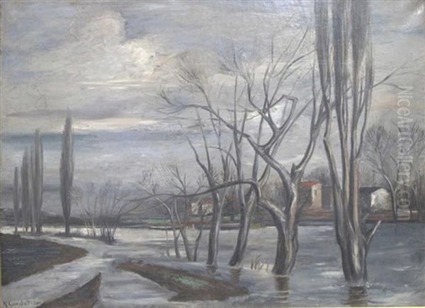 Paysage A La Riviere Oil Painting by Knut Lundstroem