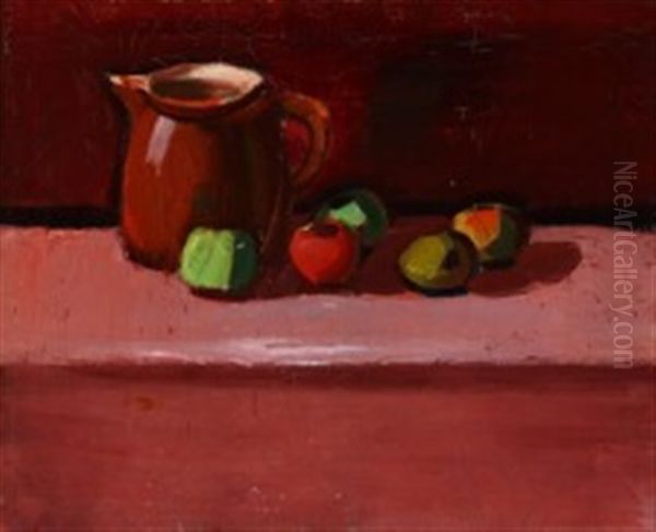 Still Life With Jug And Apples Oil Painting by Vilhelm Lundstrom