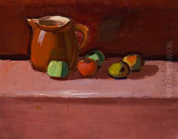 Still Life With Jug And Apples Oil Painting by Vilhelm Lundstrom