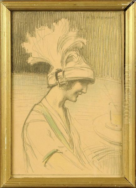 Elegante Au Chapeau Oil Painting by Emile Berchmans