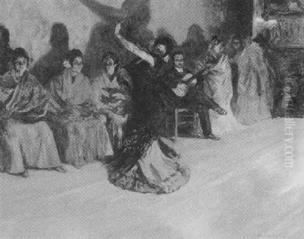 Flamenco Dancers Oil Painting by Alexandre Lunois