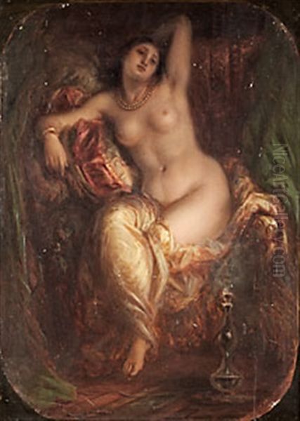 L'odalisque Oil Painting by Jules Luntenschutz