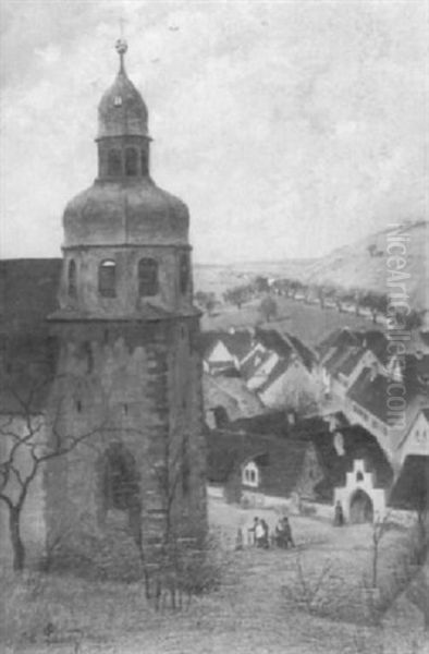 Der Kirchturm Oil Painting by Adolf Luntz