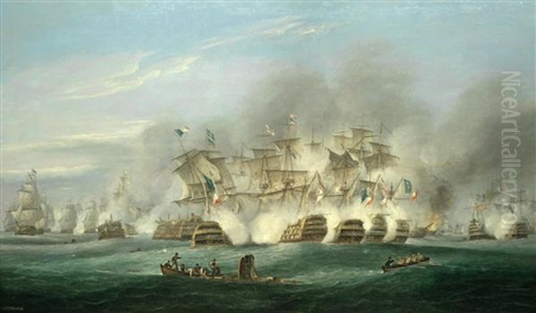 The Battle Of Trafalgar Oil Painting by Thomas Luny