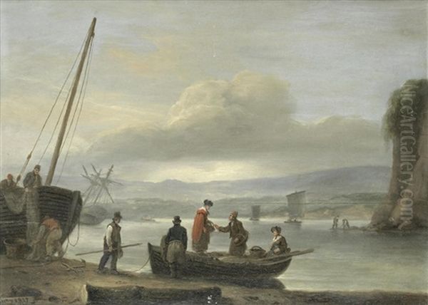 The Ferry Oil Painting by Thomas Luny