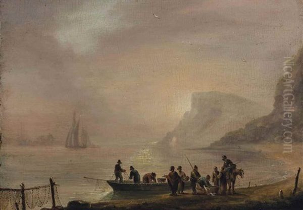 Teignmouth Coast Oil Painting by Thomas Luny