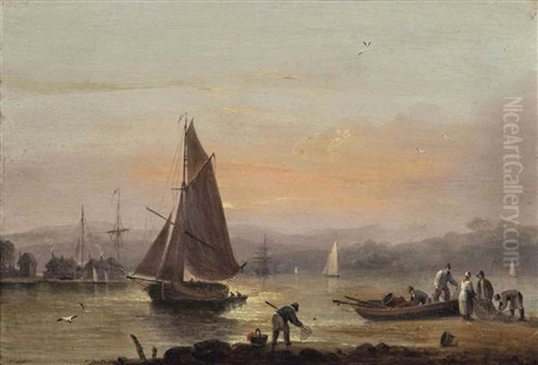 View On The Teign Oil Painting by Thomas Luny