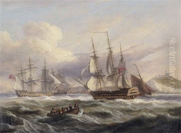 Congested Waters Off The Harbour At Dover Oil Painting by Thomas Luny