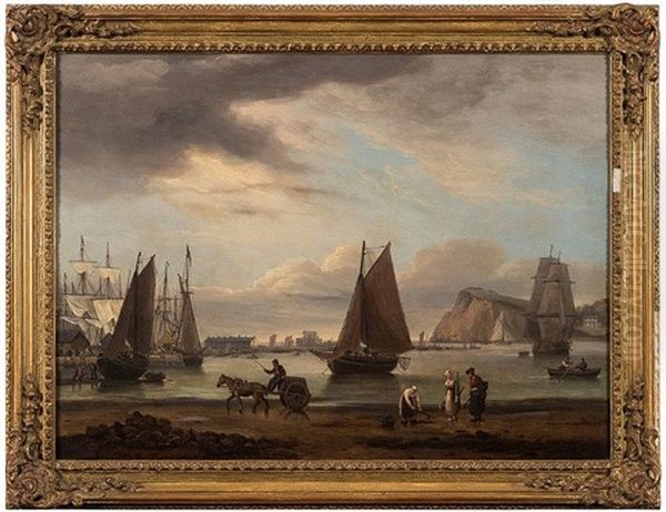 Teignmouth Harbour Oil Painting by Thomas Luny