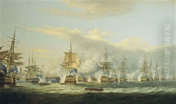 The Battle Of Copenhagen, 2nd April 1801 Oil Painting by Thomas Luny