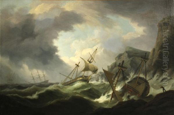 Perilous Waters Oil Painting by Thomas Luny