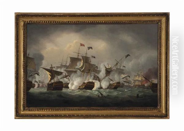 Admiral Duncan's Victory Off Camperdown, 11th October, 1797 Oil Painting by Thomas Luny