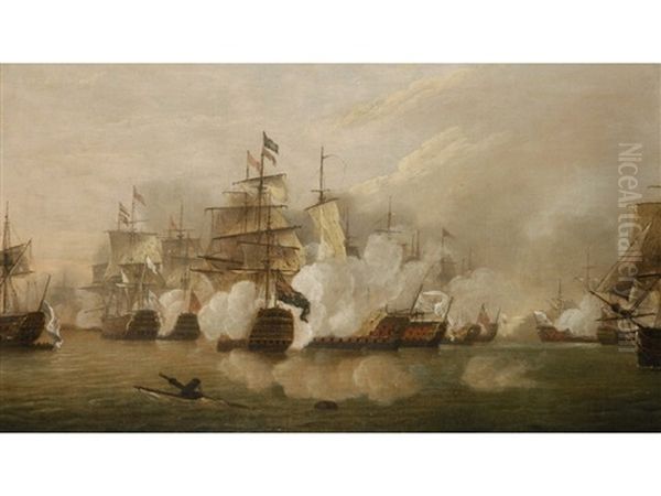 The Battle Of Cape St. Vincent Oil Painting by Thomas Luny