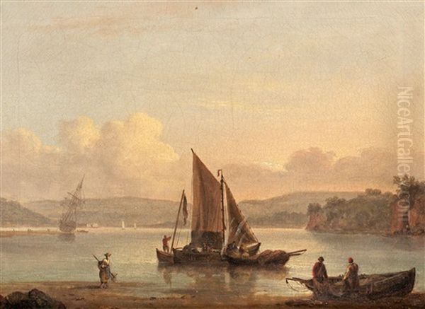 Skutor Pa Redden Oil Painting by Thomas Luny