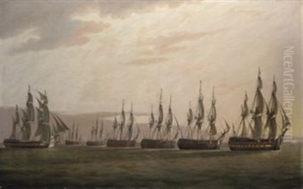 The East India Company's Ship General Goddard Passing Along The Enemy's Line To Bring The Dutch Commander To Action Oil Painting by Thomas Luny