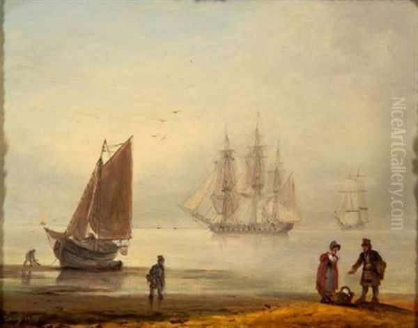 Teignmouth, Devon Or A Fog Oil Painting by Thomas Luny