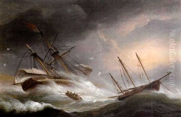 Going To Rescue Oil Painting by Thomas Luny