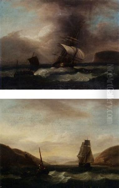 Running Home Before The Gale Oil Painting by Thomas Luny