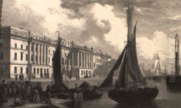 The Old Customs House, London Oil Painting by Thomas Luny