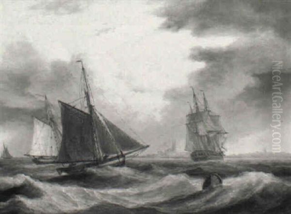 Shipping Off Reculver, Kent by Thomas Luny