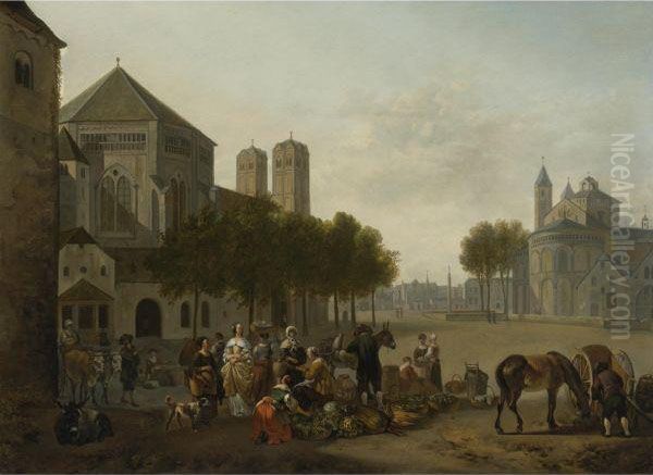 View Of The Churches Of Sankt Gereon Oil Painting by Gerrit Adriaensz Berckheyde