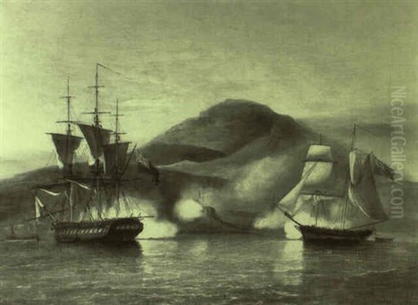 Capture Of Cerigo Oil Painting by Thomas Luny