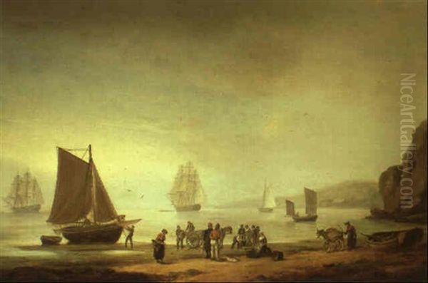 Teignmouth Beach Oil Painting by Thomas Luny