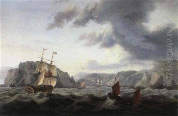 A Merchant Brig, A Pilot Cutter And A Lugger Entering The   Port Of Crookhaven, S. Ireland Oil Painting by Thomas Luny