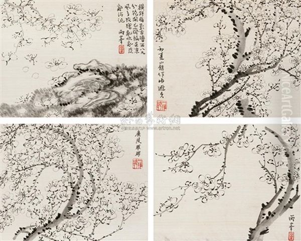 Plum Blossom (album W/8 Works) Oil Painting by  Luo Ping