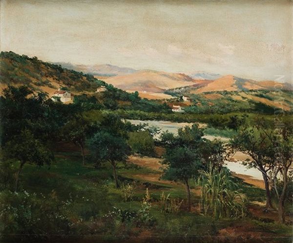 Huertas De Alora, Malaga Oil Painting by Jose Lupianez y Carrasco