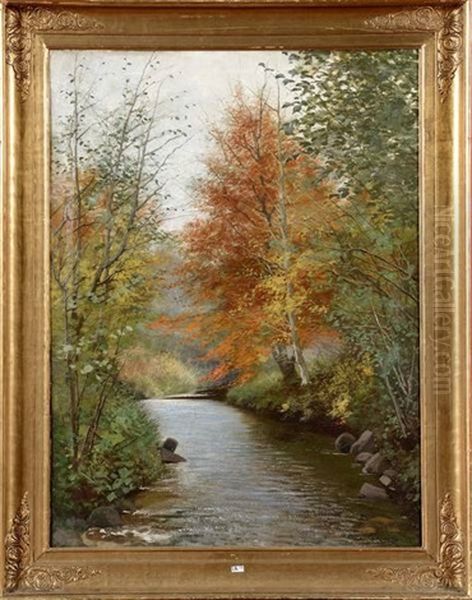 Riviere En Foret Oil Painting by Jose Lupianez y Carrasco