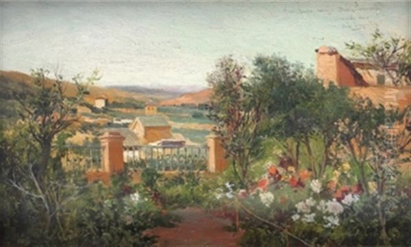 Vista Desde El Jardin Oil Painting by Jose Lupianez y Carrasco